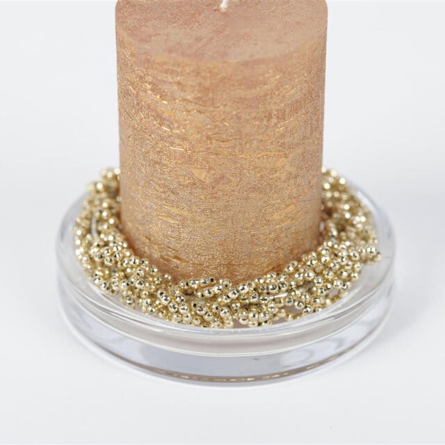 Kaarsenring met parels small